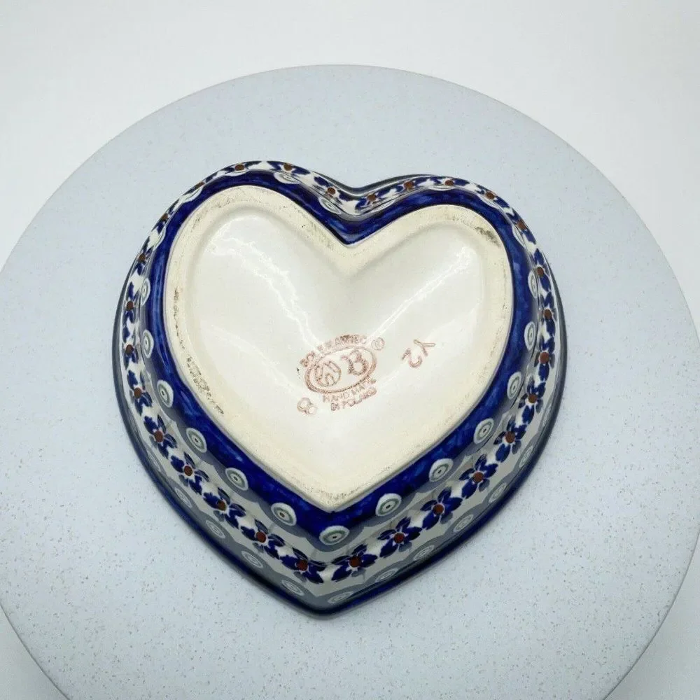 Boleslawiec Pottery Heart Shaped Bowl 6